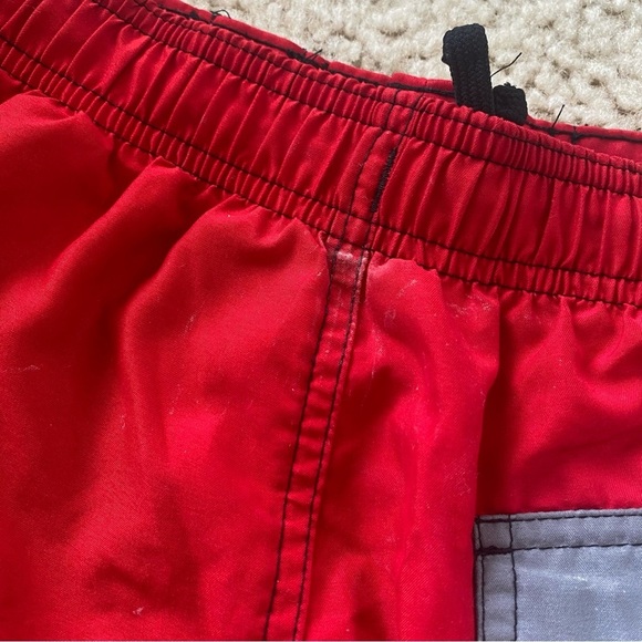 OP Boys Red, Gray & Black Swim Trunks Size Large 10/12 - Picture 5 of 5